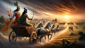 Arjuna with lord krishna