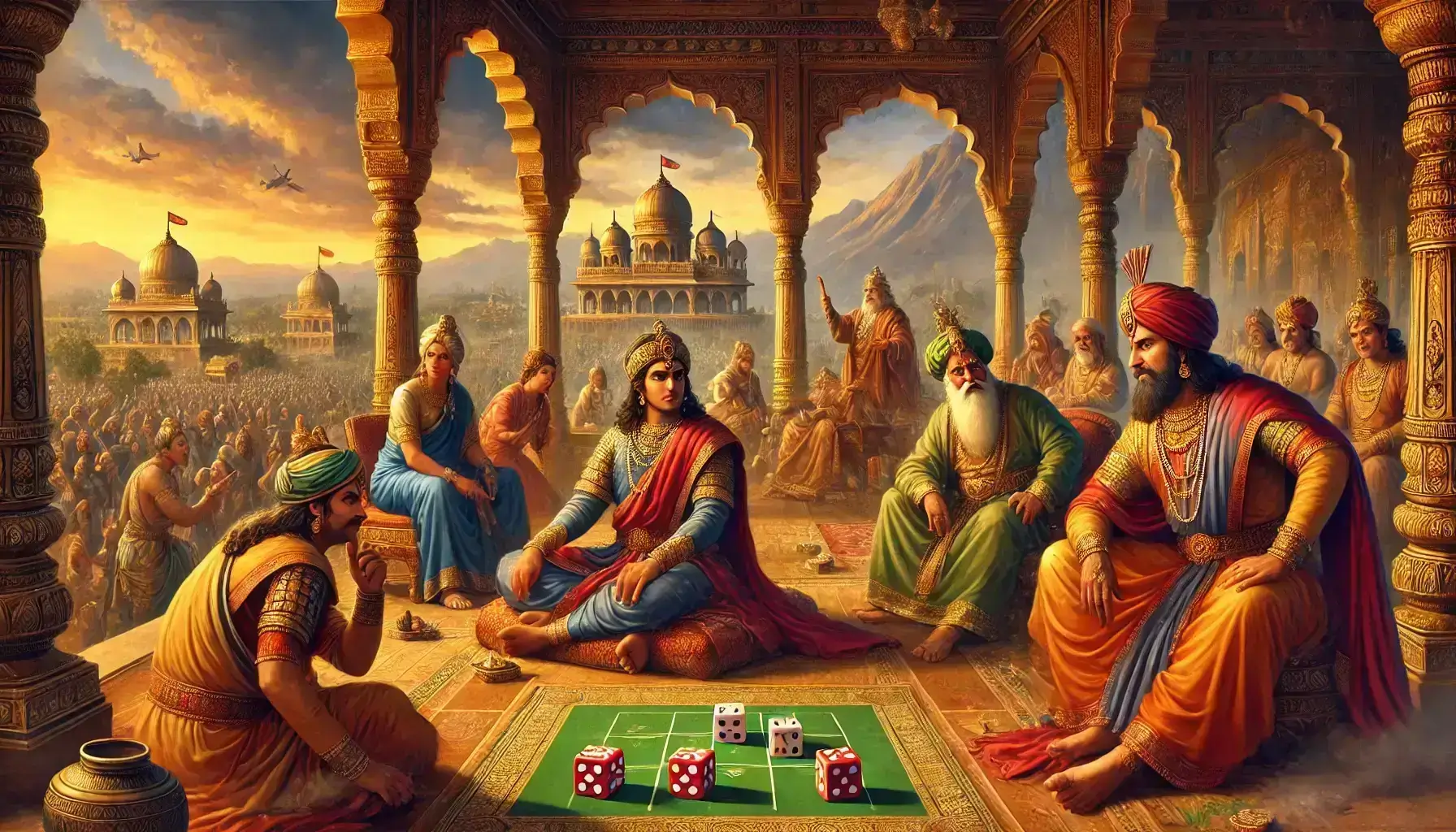 Yudhister playing Dice with duryodhan in mahabharat